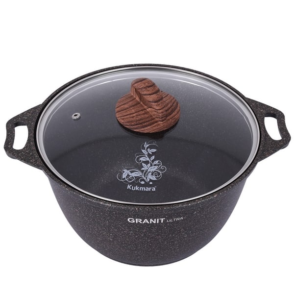 KUKMARA "Granit Ultra" Aluminum Marble Non-Stick Pot w/Glass Lid - Bed ...
